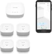 Yolink Water Leak Starter Kit: Hub + 4 Leak Sensor 4 (105 Db Siren), Lora Long-R