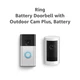 Ring Battery Doorbell Satin Nickel Smart Wi-Fi Video with Outdoor Cam Plus White