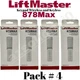 4 Pack LiftMaster 878MAX Wireless Keyless Entry Garage Door Opener Free shipping