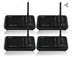 4 Pack Wuloo FM Wireless Intercom Model WL-666 10-Channel Long Range Black
