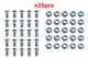 Garage Door Track Bolt and Serrated Flange Nut 1/4-20" x 5/8" 25pcs