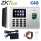 K40 ZKteco DC12V 1.5A W/Battery Fingerprint Time Attendance System Biometric