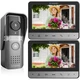 TMEZON Video Doorbell Ring Intercom Entry System 2x LCD Monitor IP65 Waterproof