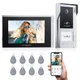 TMEZON WLAN Video Doorbell Apartment Intercom System,7Inch Touch Monitor RFID