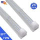 25 Pack 8Ft 72W 6500K Led Shop Lights 9000Lm Plug and Play T8 Workshop Garage