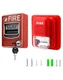 Wired Emergency Fire Alarm Station, 12 / 24V DC Wired Sound and Light Fire Alarm