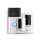 Ring Smart Battery Doorbell Satin Nickel, Outdoor Cam Plus, and Indoor Camera