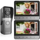 TMEZON Video Intercom Entry System 2x7 Inches Monitor Wired Video Doorbell PIR