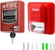 Wired Emergency Fire Alarm Station, 12 / 24V DC Wired Sound and Light Fire Alarm