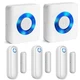 YisTech Caregiver Pager Door Alarms for Three Sensor Two Receiver, white 